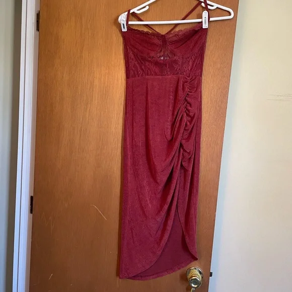 cider burgundy dress Cider Tasting Velvet Mini Dress